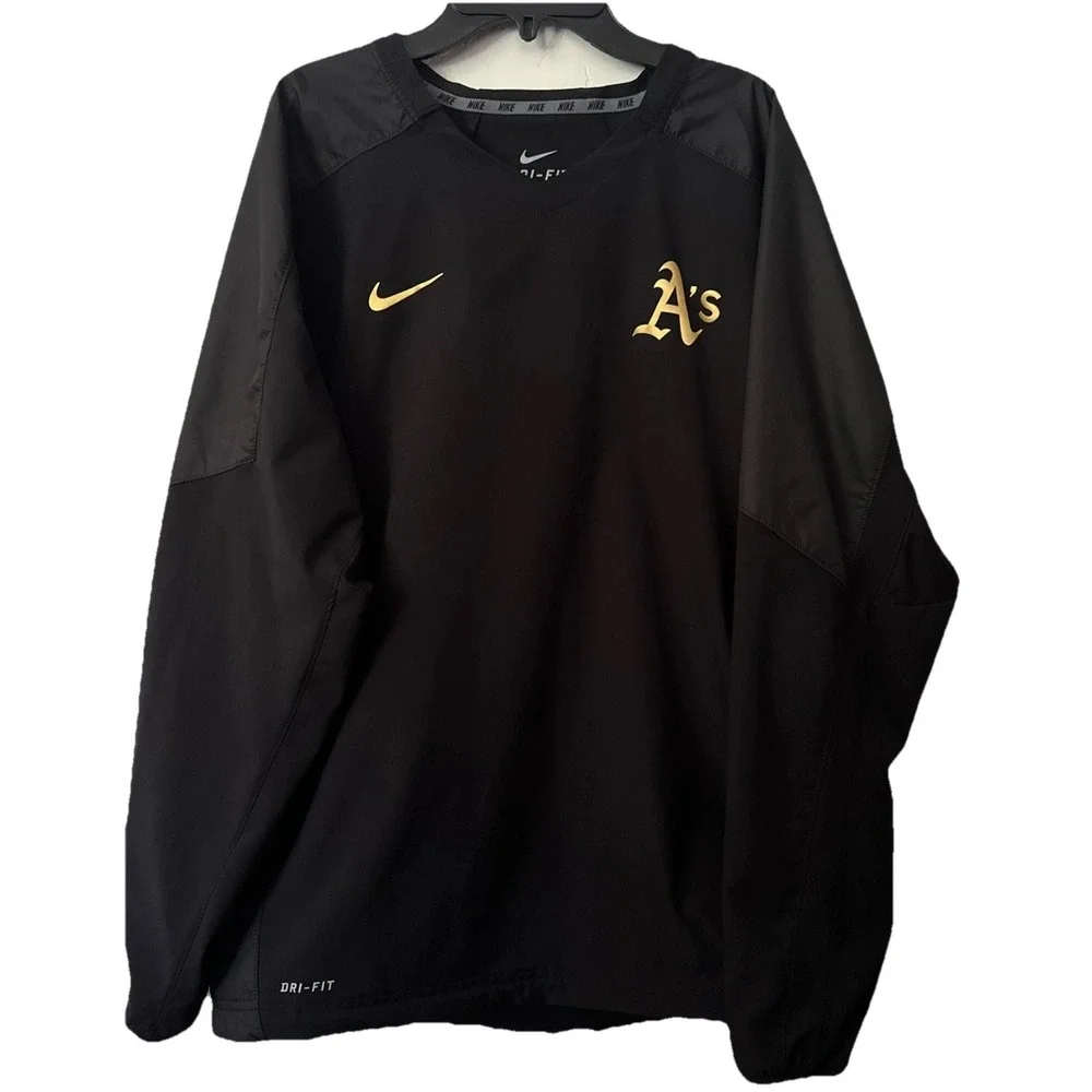 Nike MLB‎ Oakland A's Dri-Fit Long Sleeve Pullover Sweatshirt Men's Size M